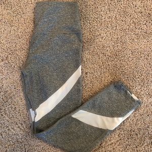 white and gray mesh aerie leggings